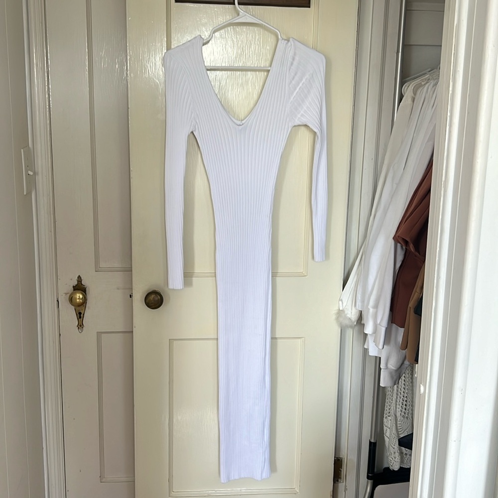 White Midi Sweater Dress